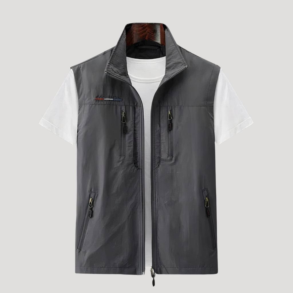 Men’s Lightweight Vest Zip Sleeveless Jacket Casual Outerwear