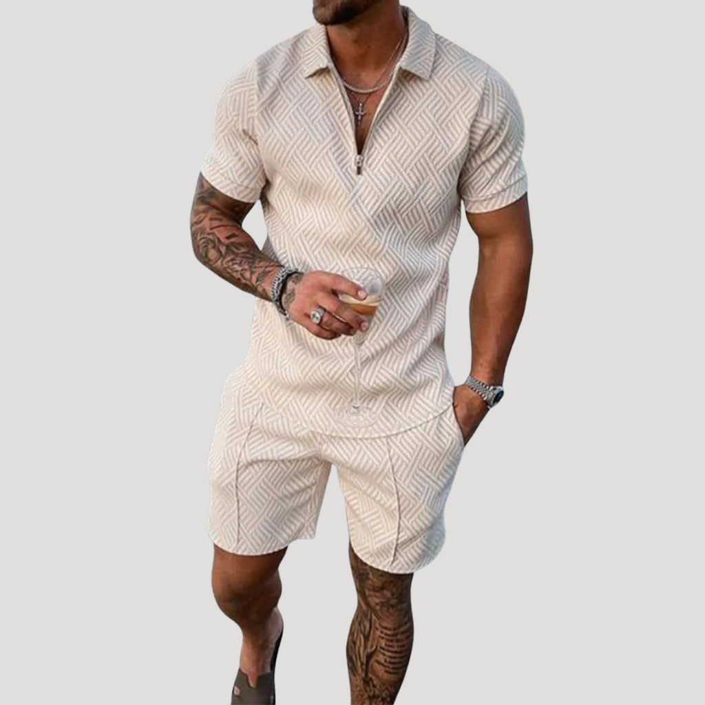 Men’s Short Sleeve Shirt And Shorts Set Relaxed Fit