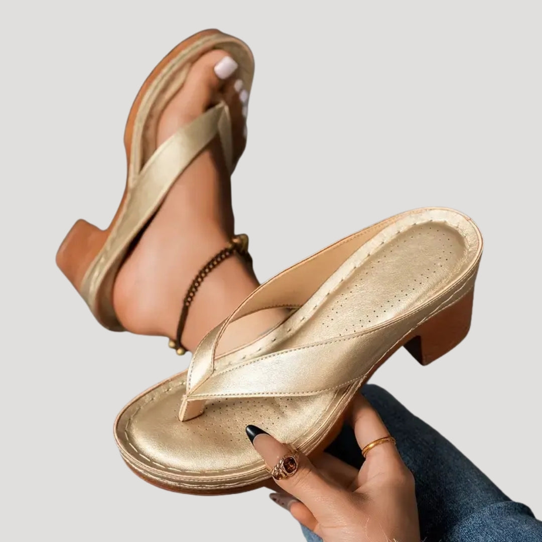 Women’s Sandals Slide Heeled Thong Open Toe Casual