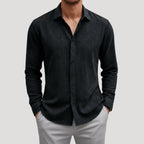 Men’s Long Sleeve Shirt Casual Button Linen Summer