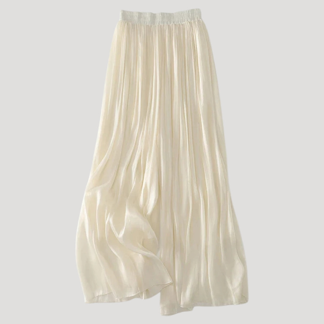 Women’s Pleated Wide Leg Pants Elastic Waist Flowy Lightweight