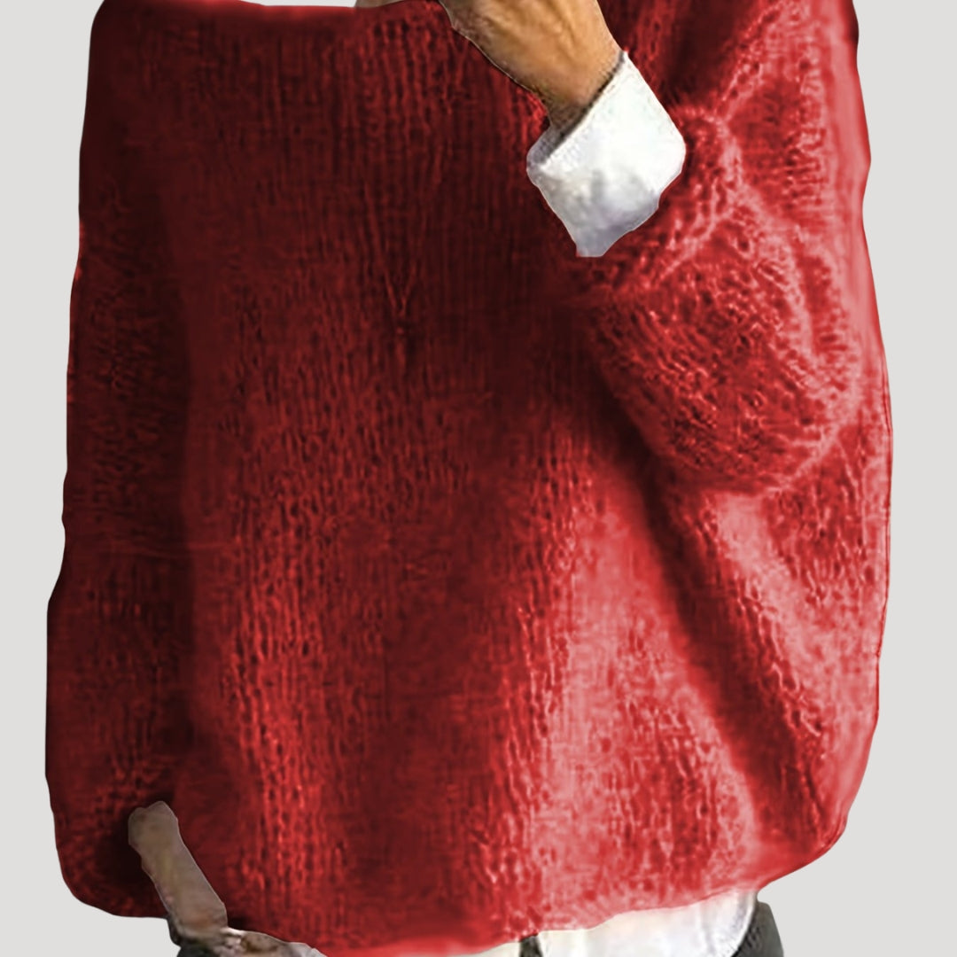 Women Knitted Sweater Long Sleeve Crew Neck Relaxed Fit