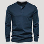 Men’s Long Sleeve Henley Shirt Casual Slim Fit Pullover Top