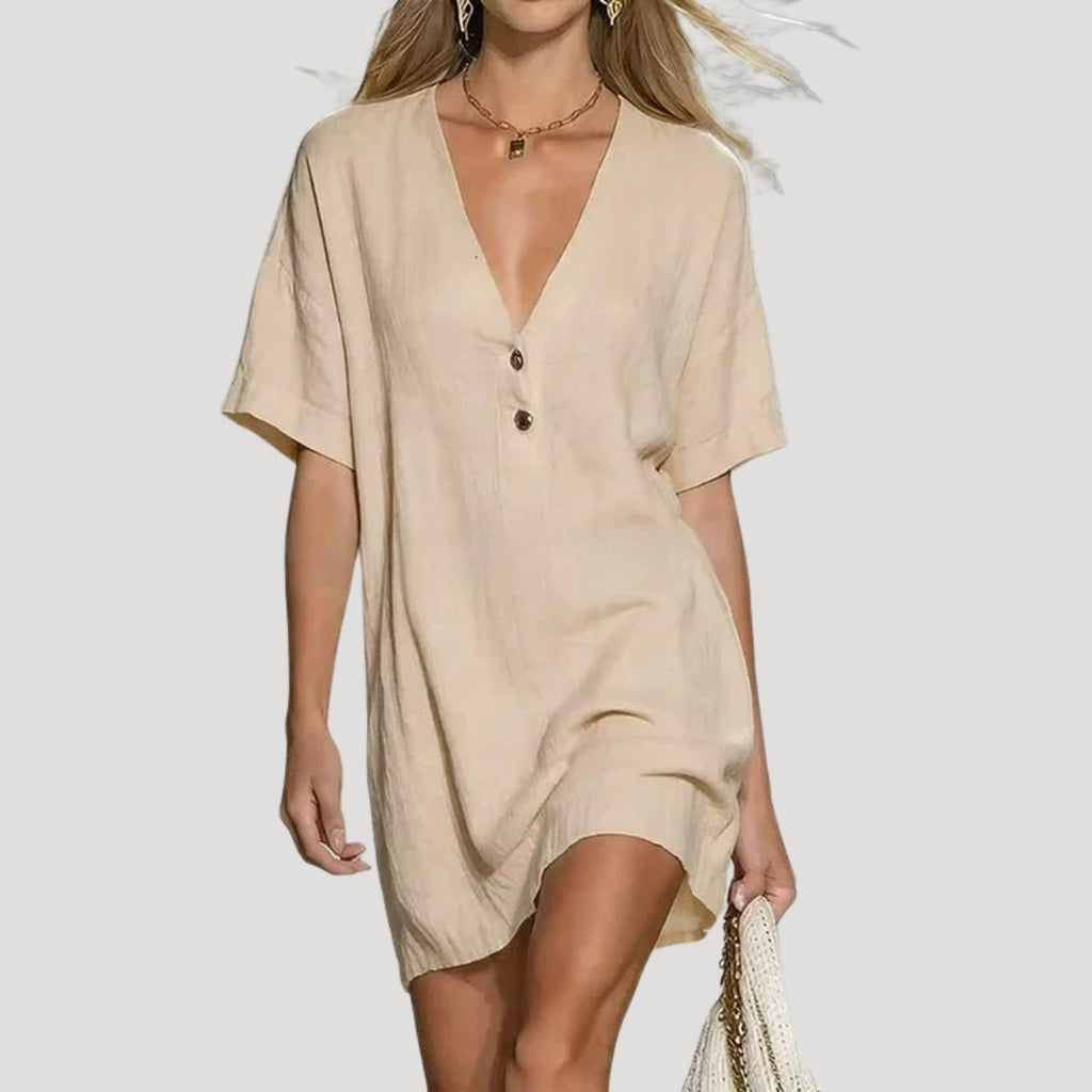 Women’s Mini Dress Summer Casual V Neck Shift Beach