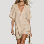Women’s Mini Dress Summer Casual V Neck Shift Beach