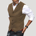 Men’s Blazer Vest Casual Slim Fit Button Lightweight Outerwear