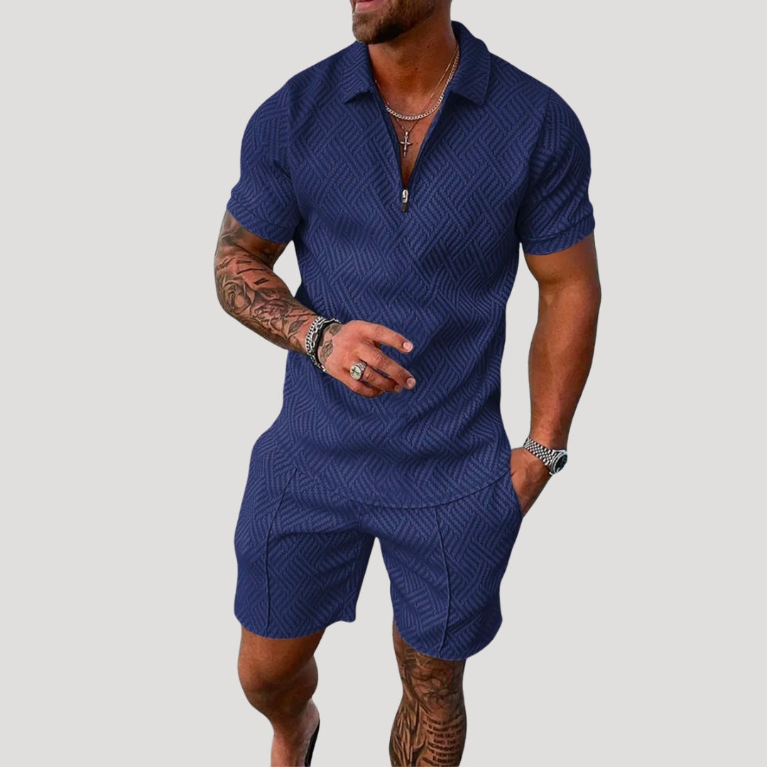 Men’s Short Sleeve Shirt And Shorts Set Relaxed Fit