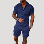 Men’s Short Sleeve Shirt And Shorts Set Relaxed Fit