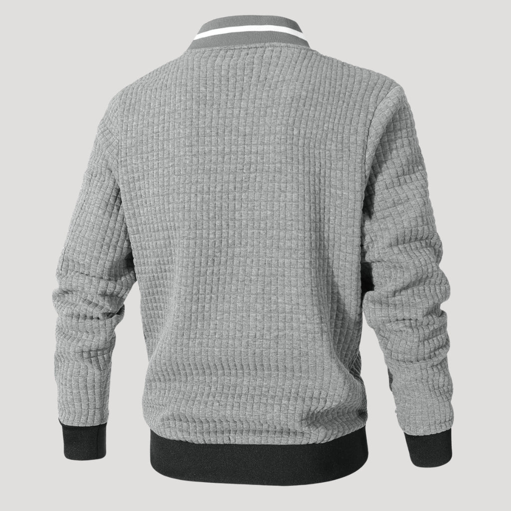 Men’s Textured Zip Up Bomber Jacket Casual Outerwear Coat