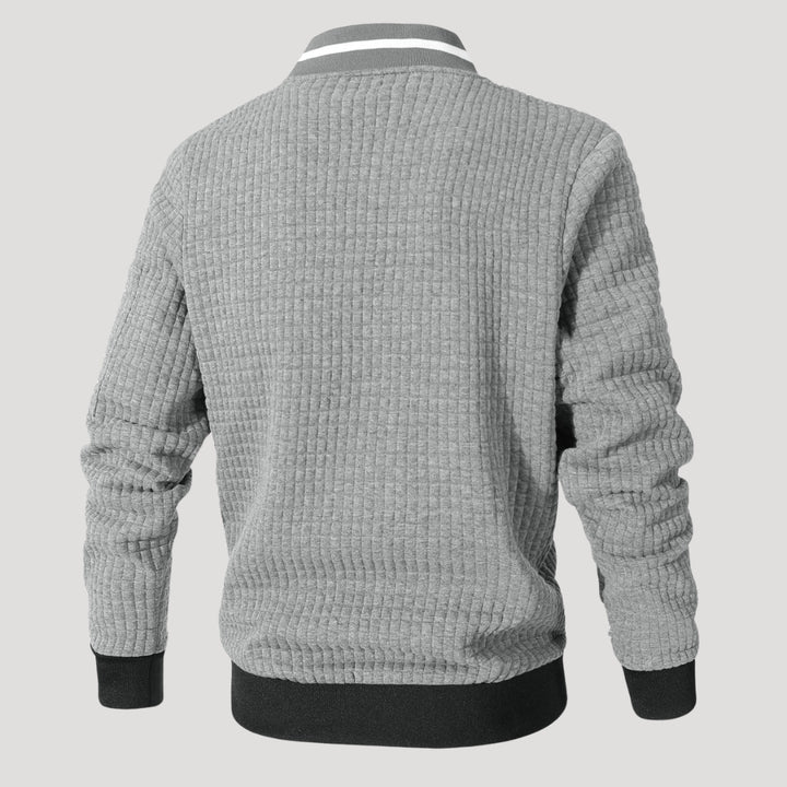 Men’s Textured Zip Up Bomber Jacket Casual Outerwear Coat