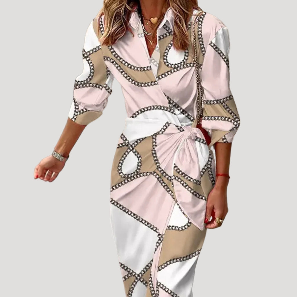 Women’s Summer Dress Wrap Midi Bodycon Casual V Neck