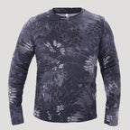 Men’s Camo Long Sleeve Crew Neck Outdoor Tactical Shirt