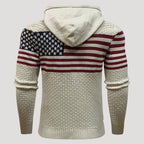 Men’s American Flag Graphic Hoodie Casual Knit Pullover Top