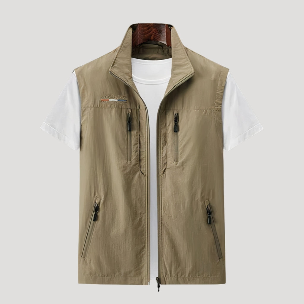 Men’s Lightweight Vest Zip Sleeveless Jacket Casual Outerwear