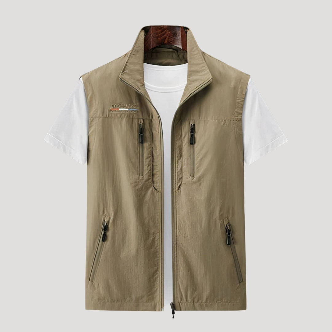 Men’s Lightweight Vest Zip Sleeveless Jacket Casual Outerwear