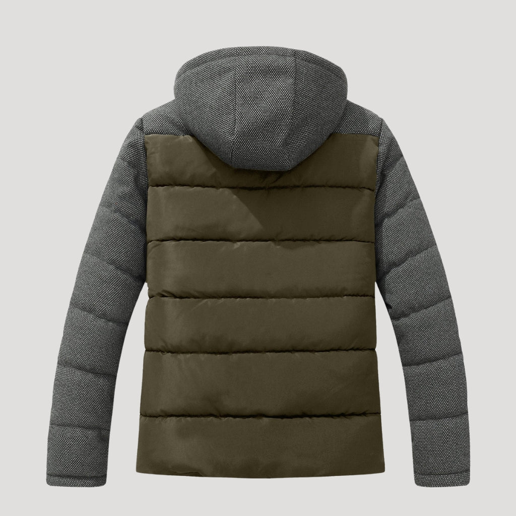 Men’s Hooded Puffer Jacket Quilted Zip Coat