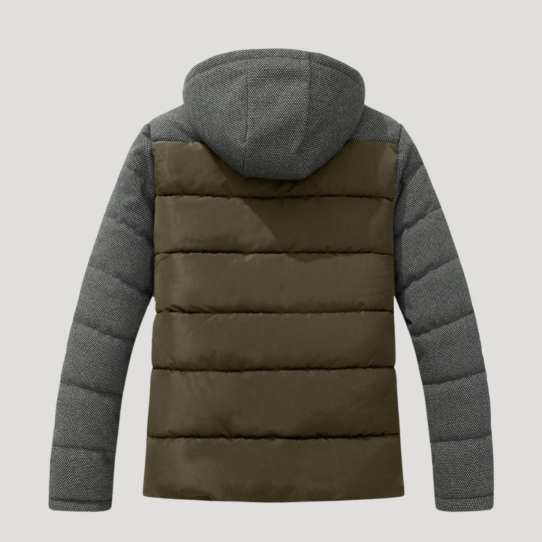 Men’s Hooded Puffer Jacket Quilted Zip Coat
