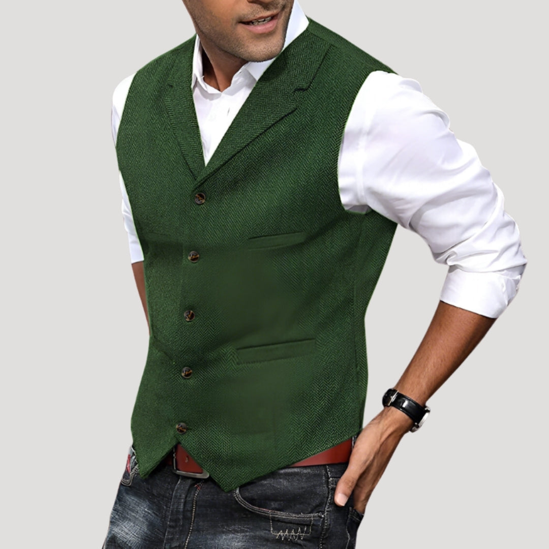 Men’s Blazer Vest Casual Slim Fit Button Lightweight Outerwear