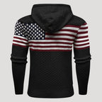 Men’s American Flag Graphic Hoodie Casual Knit Pullover Top