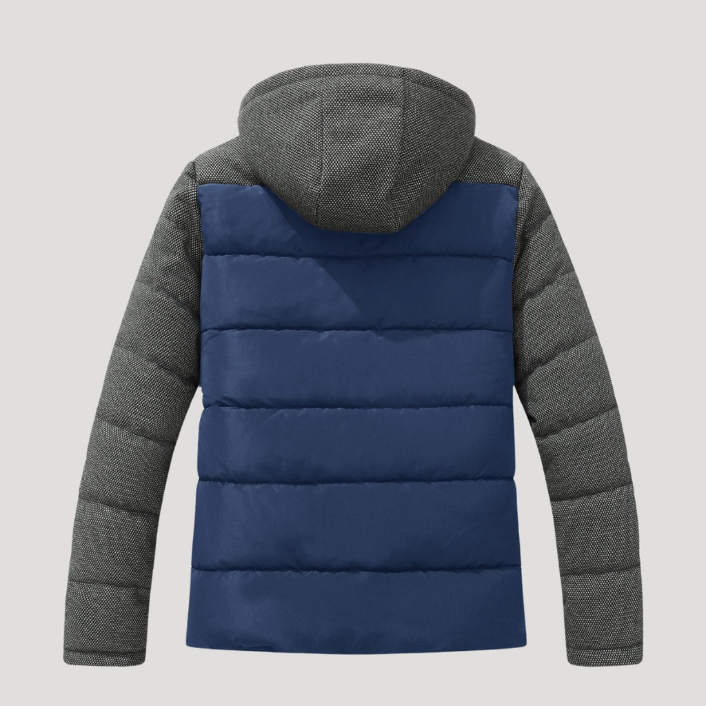 Men’s Hooded Puffer Jacket Quilted Zip Coat