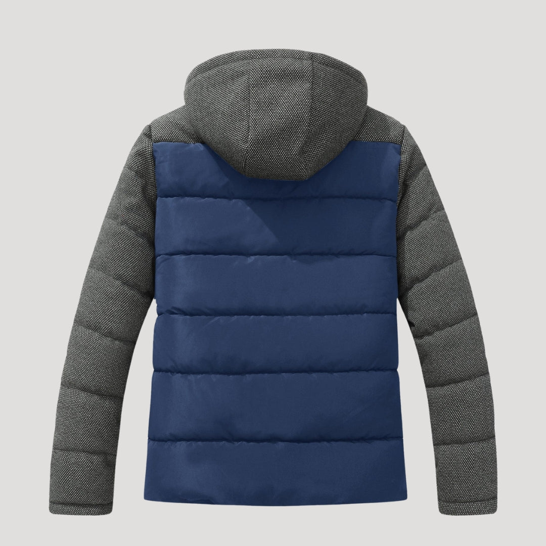 Men’s Hooded Puffer Jacket Quilted Zip Coat