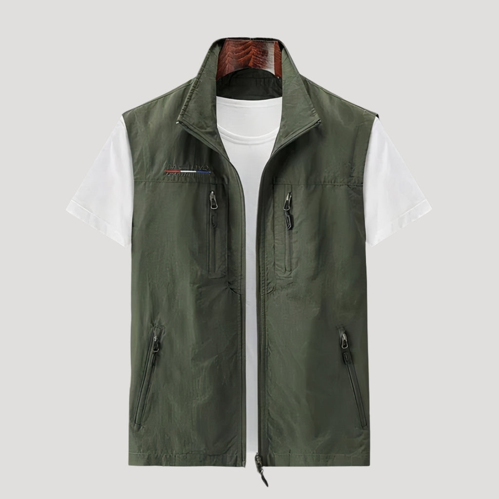 Men’s Lightweight Vest Zip Sleeveless Jacket Casual Outerwear