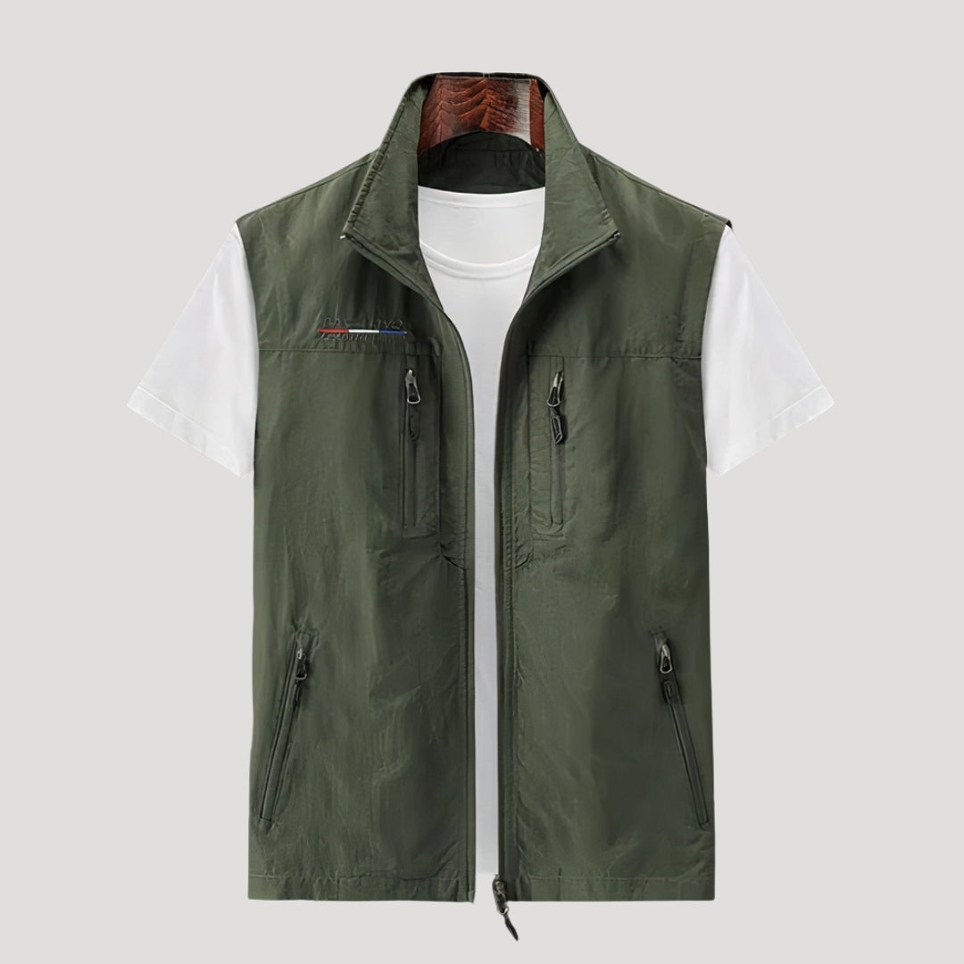 Men’s Lightweight Vest Zip Sleeveless Jacket Casual Outerwear