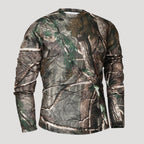 Men’s Camo Long Sleeve Crew Neck Outdoor Tactical Shirt