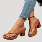 Women’s Sandals Slide Heeled Thong Open Toe Casual