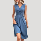 Women’s Summer Dress Midi Casual Sleeveless Wrap