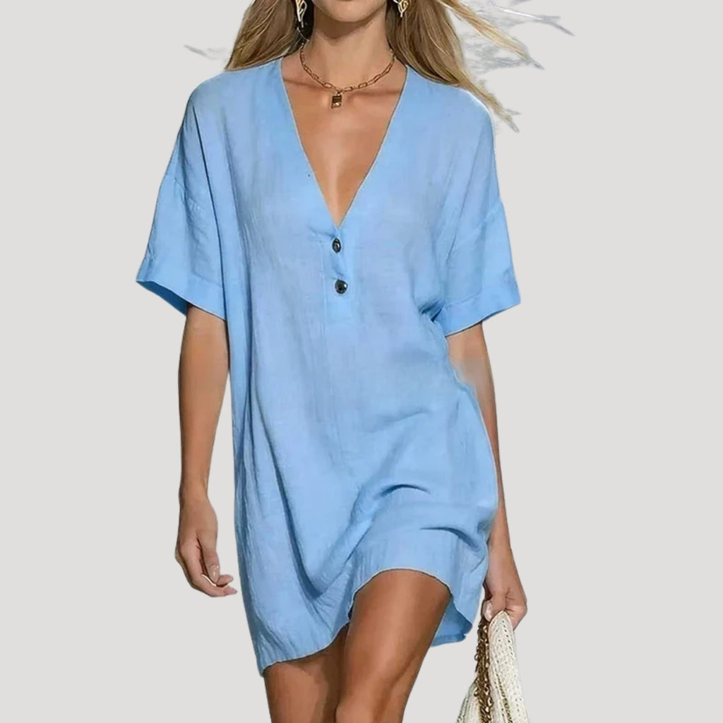 Women’s Mini Dress Summer Casual V Neck Shift Beach