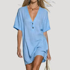 Women’s Mini Dress Summer Casual V Neck Shift Beach