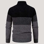 Men’s Color Block Zip Sweater Casual Knit Cardigan Jacket