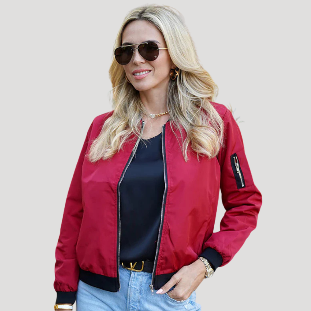 Dámska Bunda Bomber Bunda Prechodná Na Zips