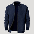 Men’s Textured Zip Up Bomber Jacket Casual Outerwear Coat