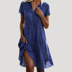 Women’s Summer Dress Midi Casual Polka Dot Short Sleeve