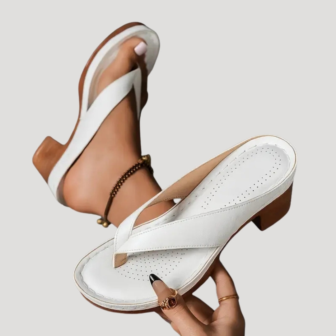 Women’s Sandals Slide Heeled Thong Open Toe Casual