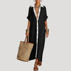 Women’s Summer Dress Maxi Shirt Casual Loose Collared