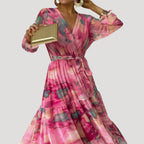 Women’s Maxi Dress Long Sleeve V Neck Boho