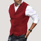 Men’s Blazer Vest Casual Slim Fit Button Lightweight Outerwear