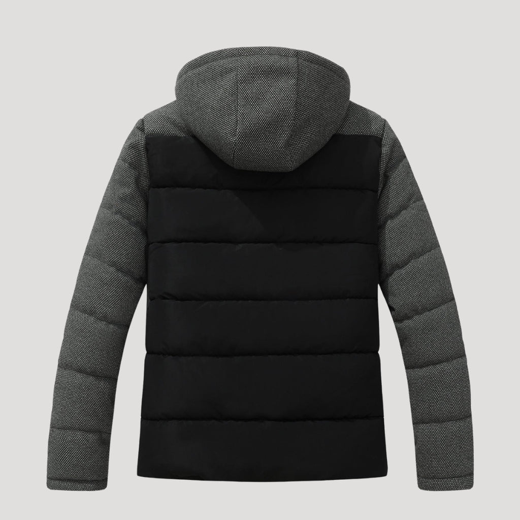 Men’s Hooded Puffer Jacket Quilted Zip Coat