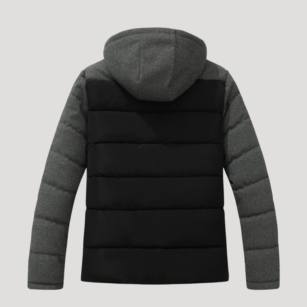 Men’s Hooded Puffer Jacket Quilted Zip Coat