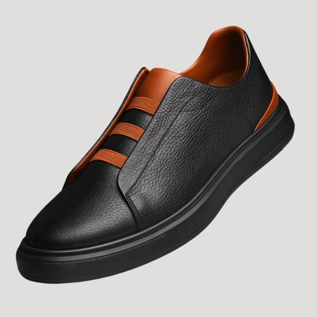 Men’s Slip On Sneakers Casual Leather Platform Shoes
