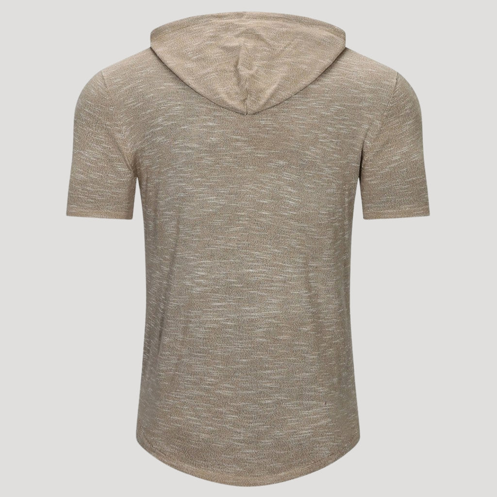 Men’s Short Sleeve Hooded T Shirt Slim Fit Casual Pullover Tee