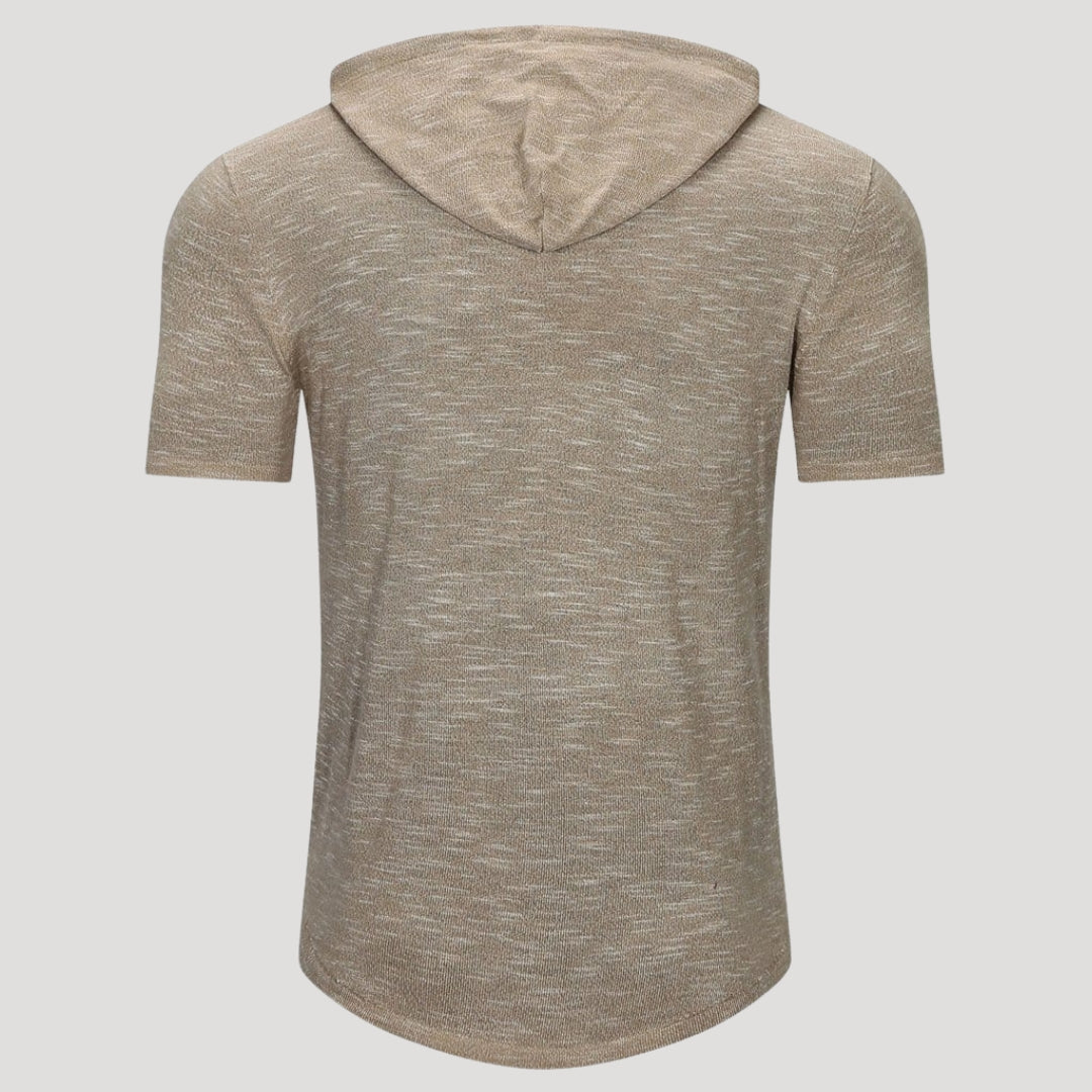 Men’s Short Sleeve Hooded T Shirt Slim Fit Casual Pullover Tee