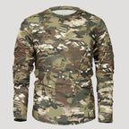 Men’s Camo Long Sleeve Crew Neck Outdoor Tactical Shirt