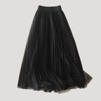 Women’s Pleated Skirt Long Tulle High Waisted Flowing