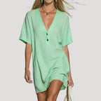 Women’s Mini Dress Summer Casual V Neck Shift Beach