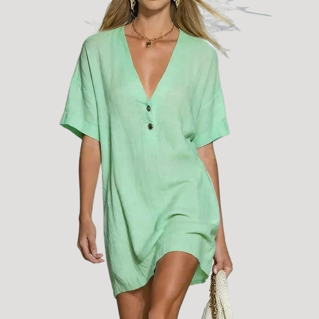 Women’s Mini Dress Summer Casual V Neck Shift Beach