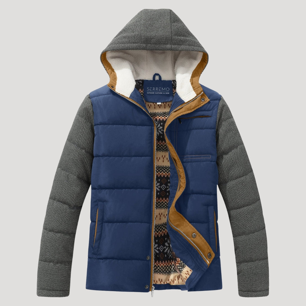 Men’s Hooded Puffer Jacket Quilted Zip Coat